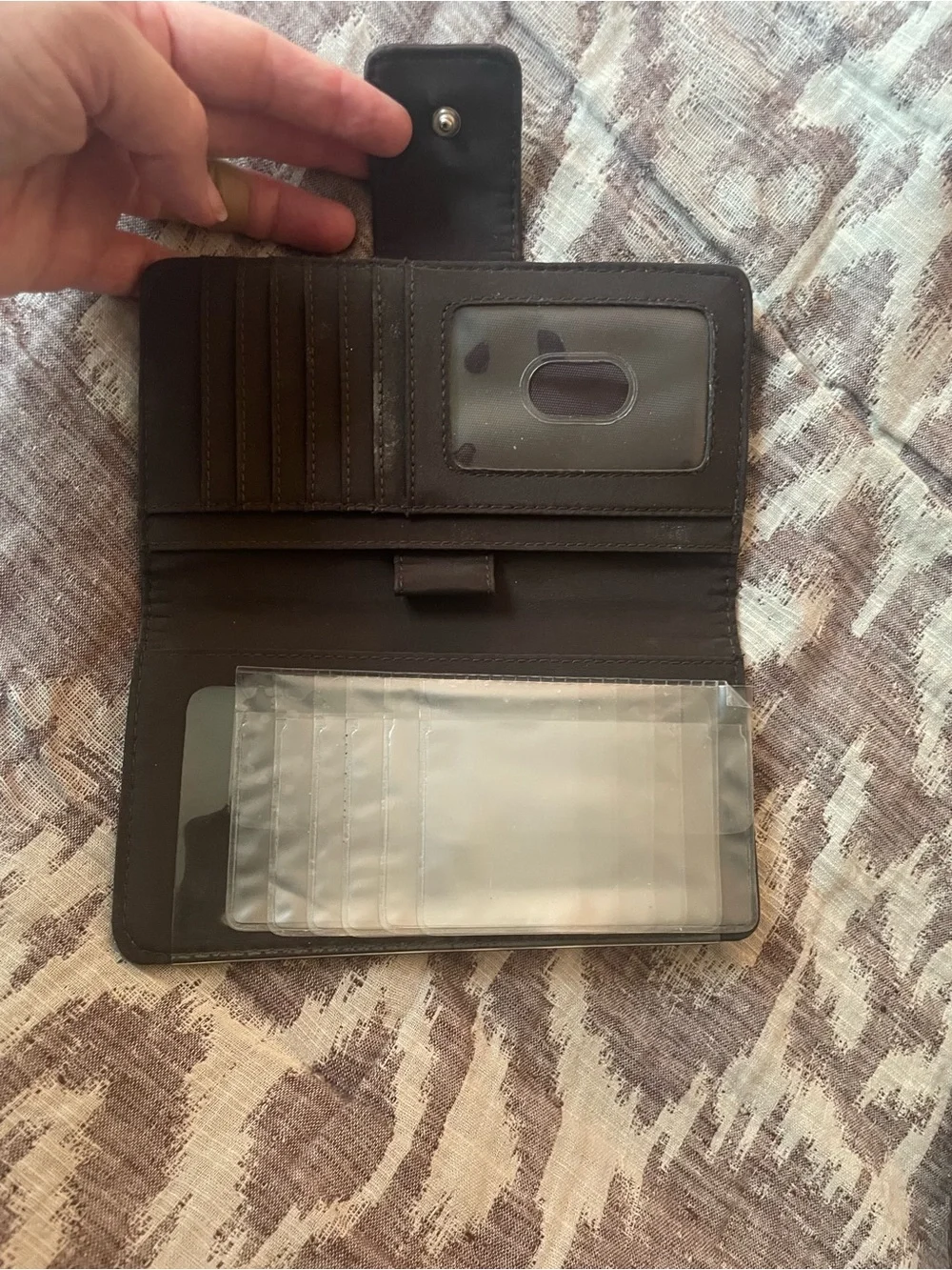 Nine West Deep Plum Leather Snap Wallet